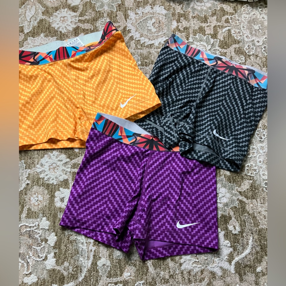 Nike Women's Shorts - Orange, Black, and Purple